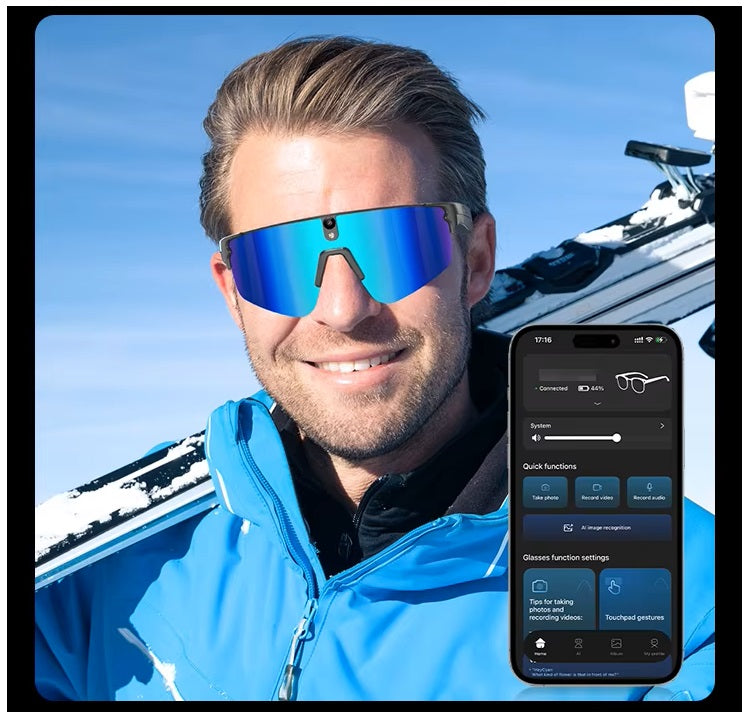 Gafas Inteligentes con IA 1080P Cámara 8MP, Traducción en Tiempo Real