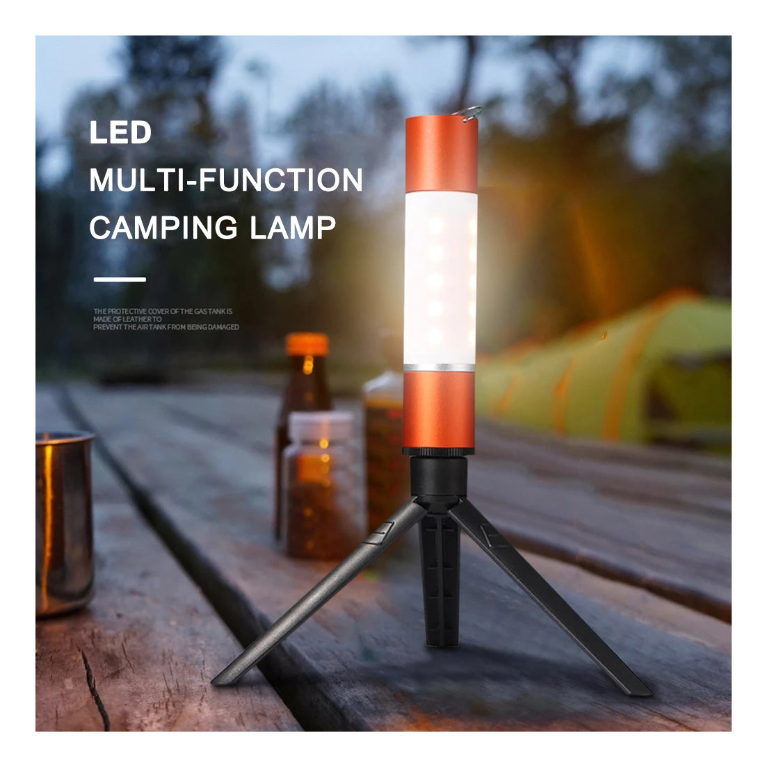 Lámpara Camping Multifunción con Trípode y 12 Horas de Uso