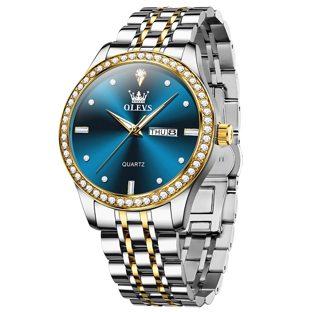 Reloj para Hombre Diseño Clásico y Esfera Azul Real Acero Inoxidable