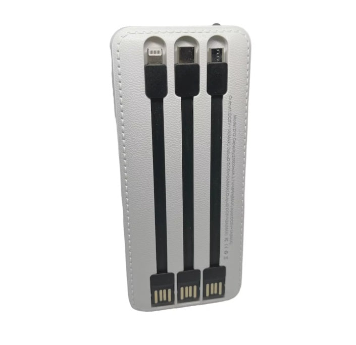 Power Bank 20000mAh con 3 USB, Pantalla LED y Cables Integrados