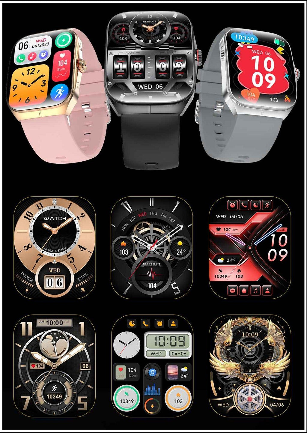 Smartwatch HK80 Pantalla AMOLED 1.95 pulgadas, IP68 Bienestar Deporte