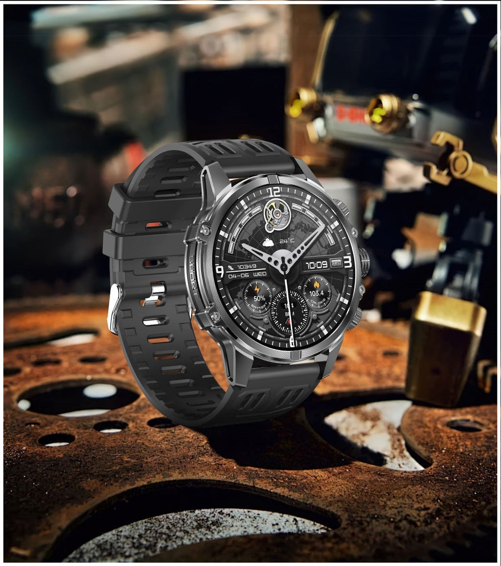 Smartwatch Deportivo Táctico AMOLED 1.75” IP67, 600mAh, Bluetooth HD