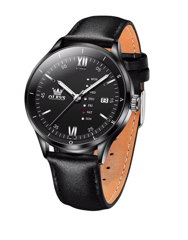 Reloj de Hombre Elegante con Correa de Cuero Calendario