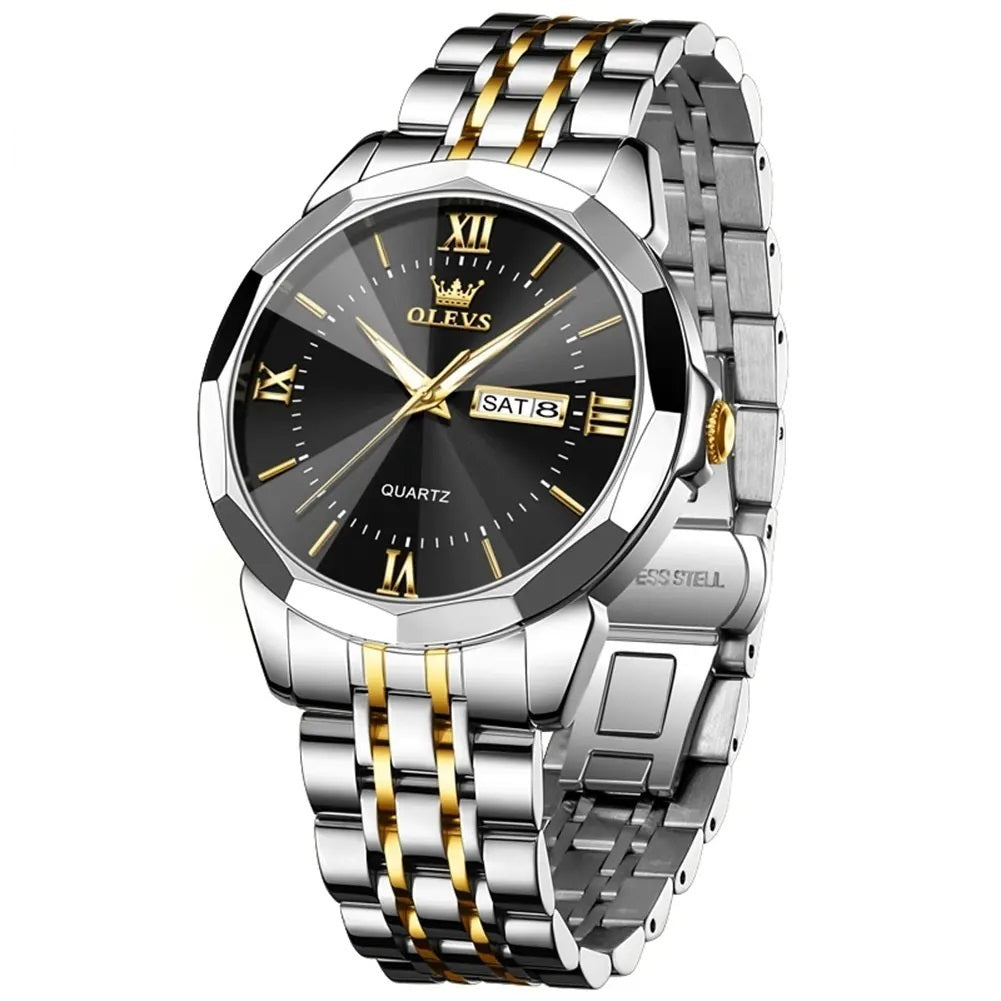Reloj para Hombre Calendario Correa Bicolor Acero Inoxidable