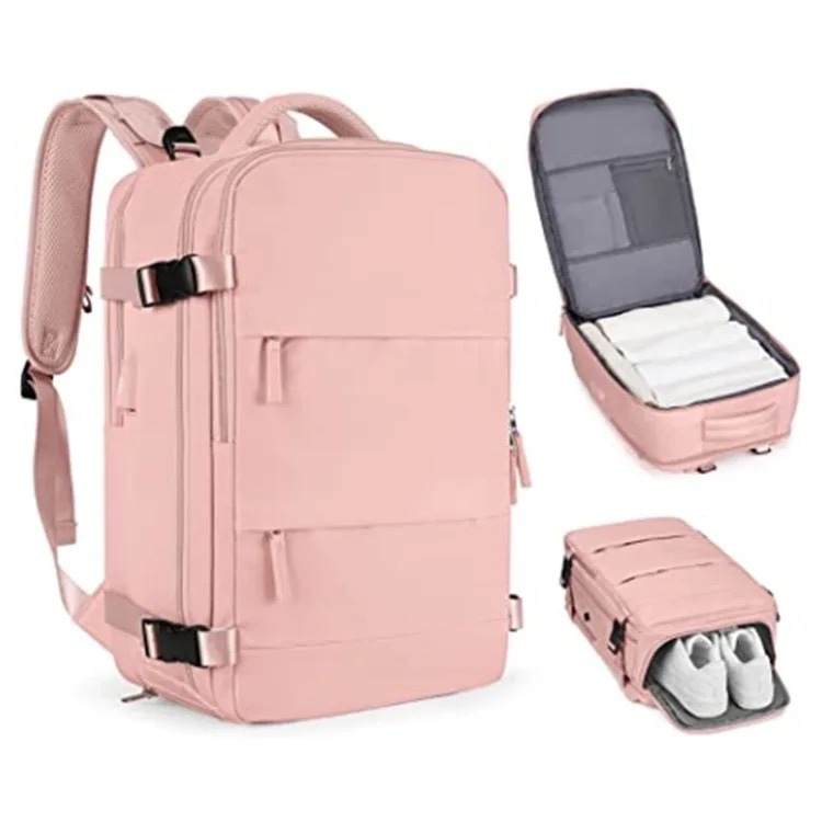 Mochila Femenina Resistente al Agua de Gran Capacidad con Puerto USB
