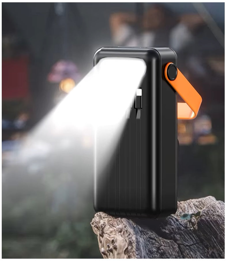 Power Bank Solar 40000mAh Cables Integrados Luz LED