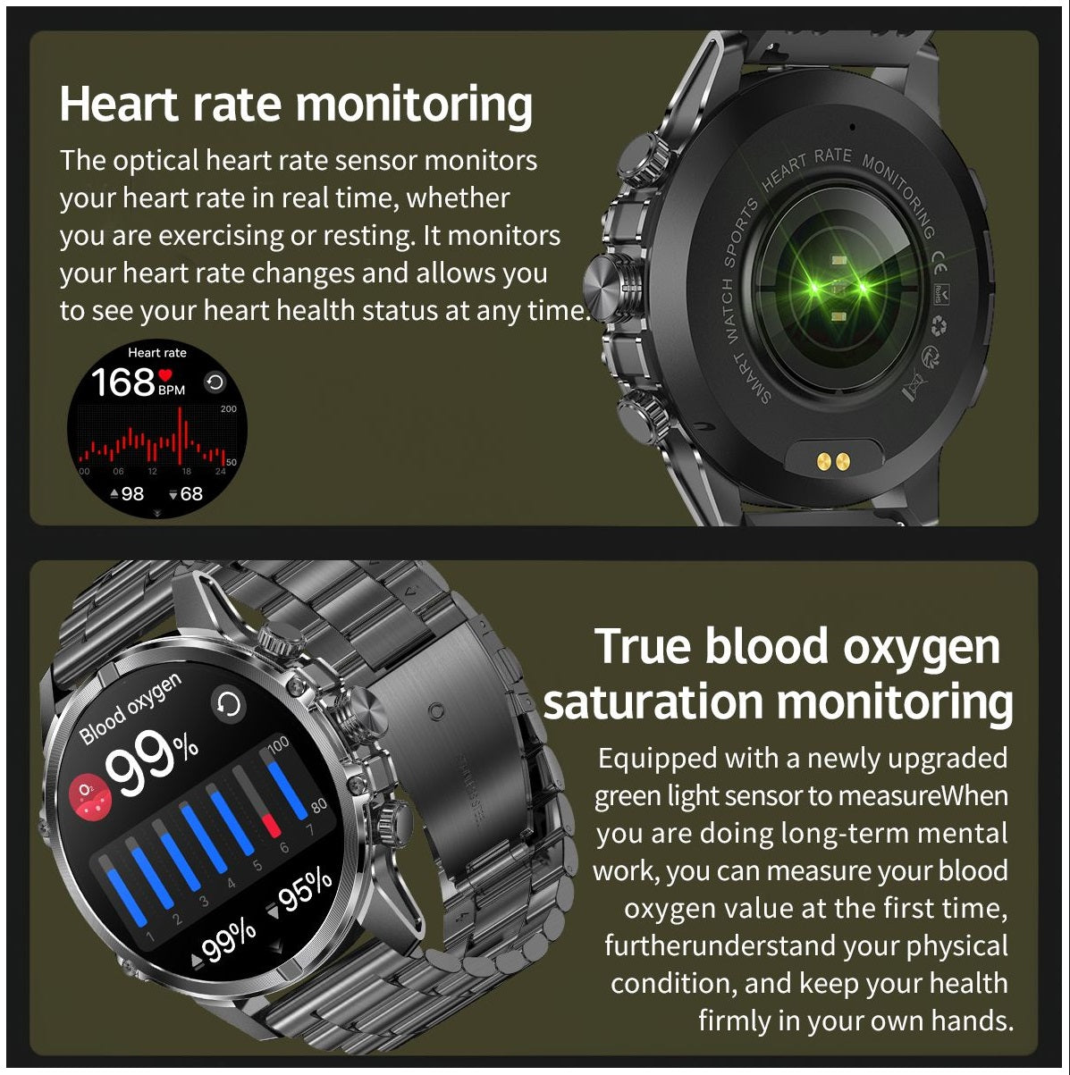 Smartwatch Deportivo Táctico AMOLED 1.75” IP67, 600mAh, Bluetooth HD