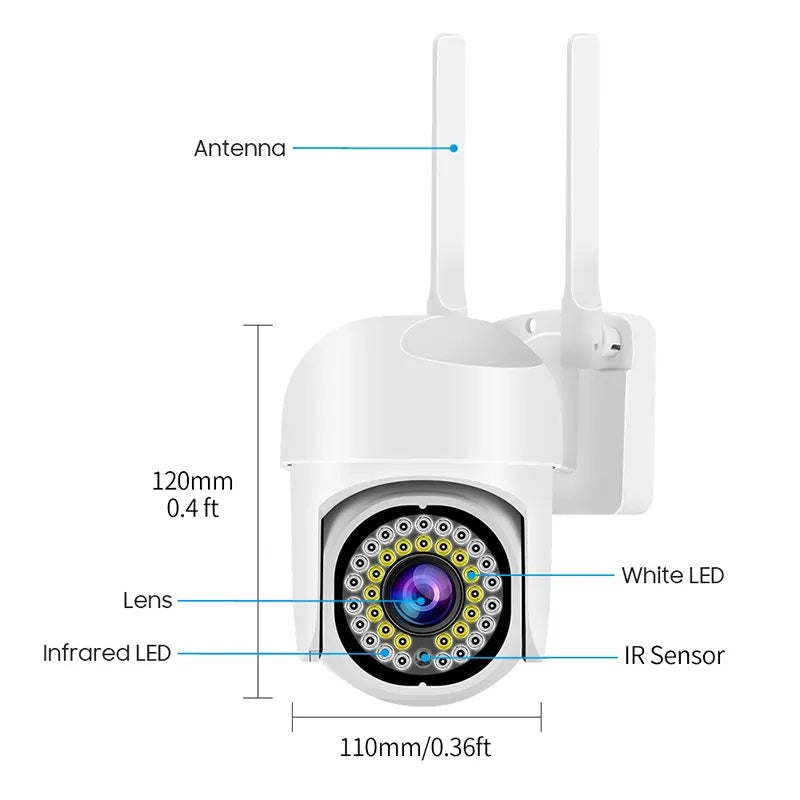 Cámara de Seguridad WiFi 360° Full HD con Detección de Movimiento