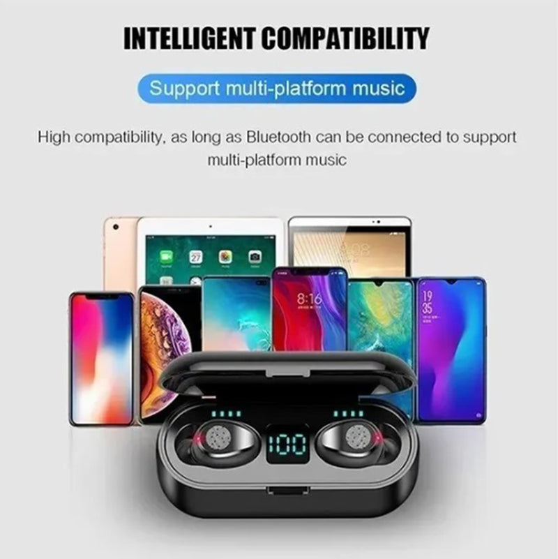 Audífonos Bluetooth In-Ear F9 V 5.0 Rosado