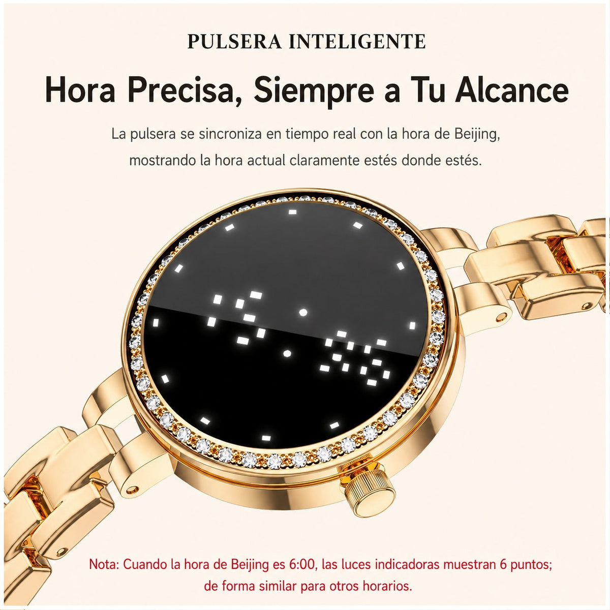Pulsera Inteligente L6 Mujer Metálica Bluetooth 5.2 IP67 - imagen 3
