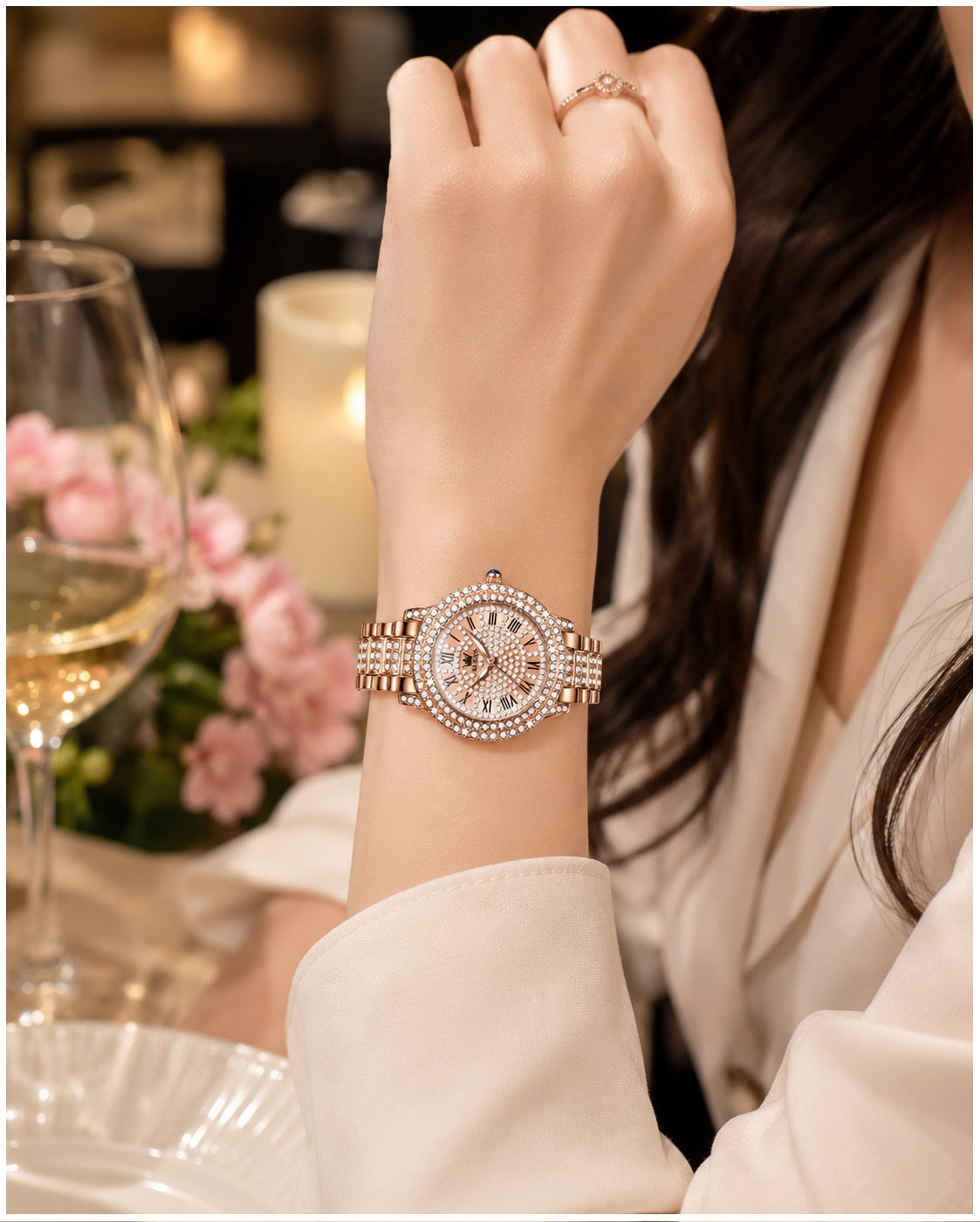 Reloj Mujer 32 mm Cuarzo Acero Cristales Decorativos 3 ATM - imagen 3