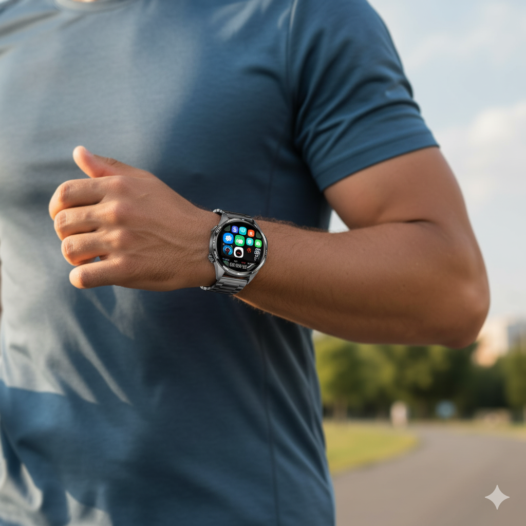 Smartwatch GT5 Pro con Correas Metálica y Silicona, Bienestar 24/7