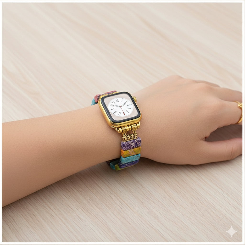 Correa Elástica de Piedras Naturales para Apple Watch 42/44 mm