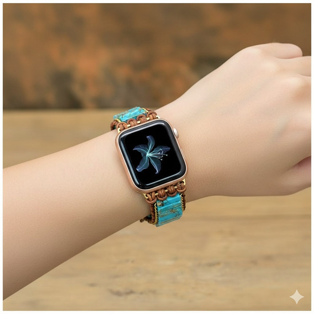 Correa Bohemia de Turquesa para Apple Watch (42/44mm) Diseño Artesanal