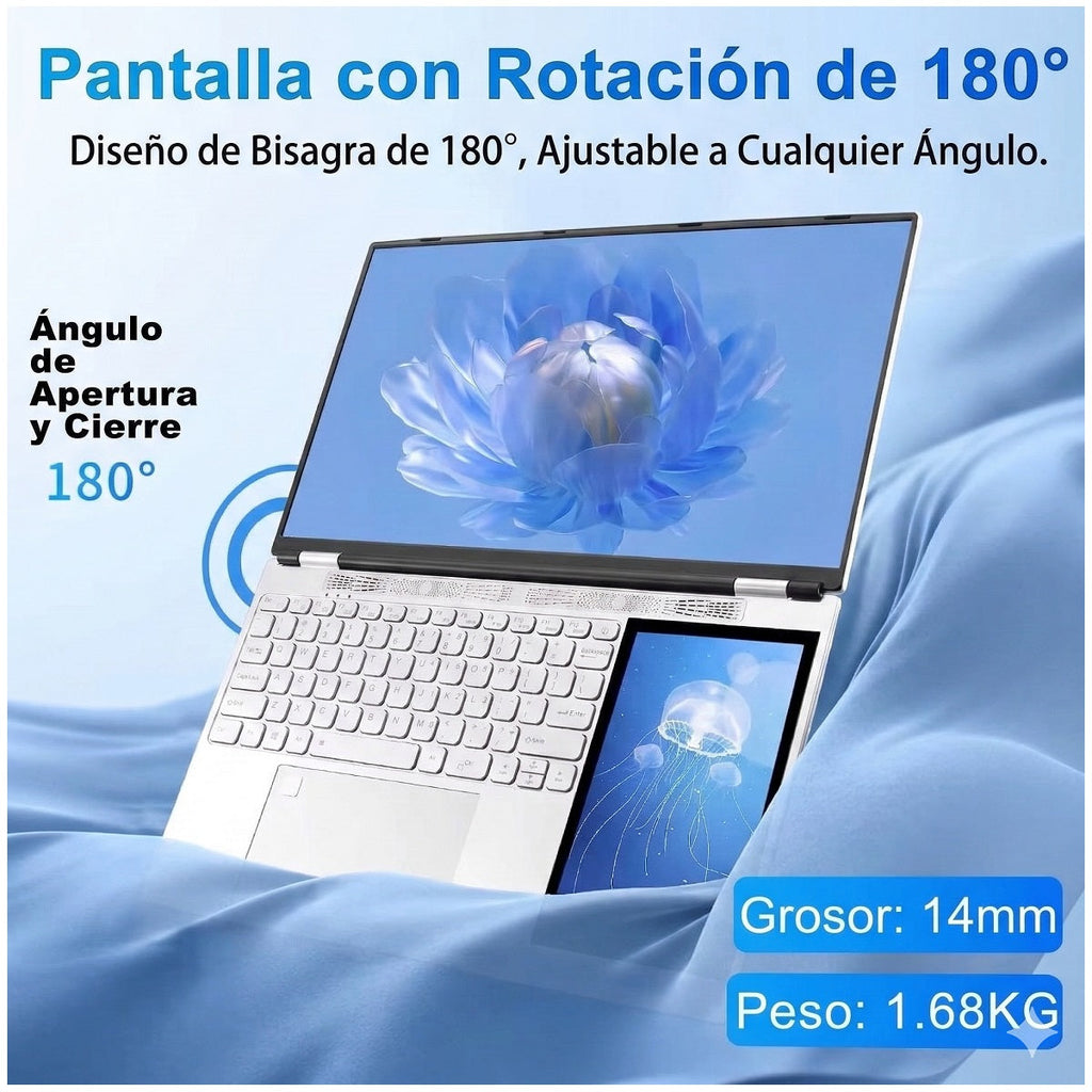 Notebook 15.6" Táctil Dual Screen, Intel N95, 16GB RAM, 512GB SSD