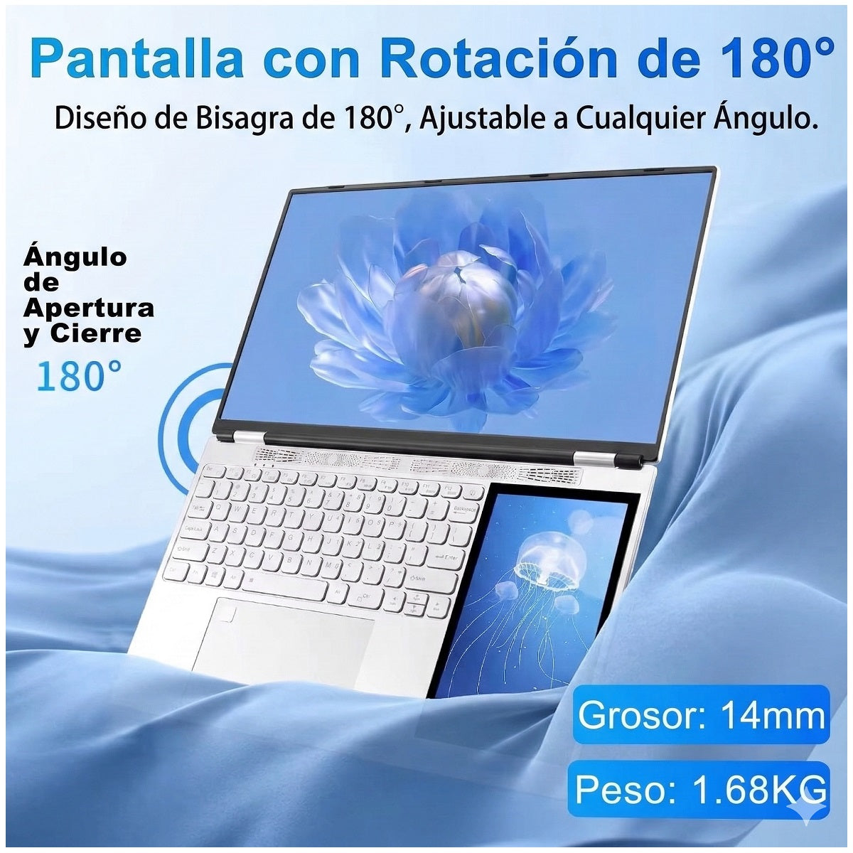 Notebook 15.6" Táctil Dual Screen, Intel N95, 16GB RAM, 512GB SSD