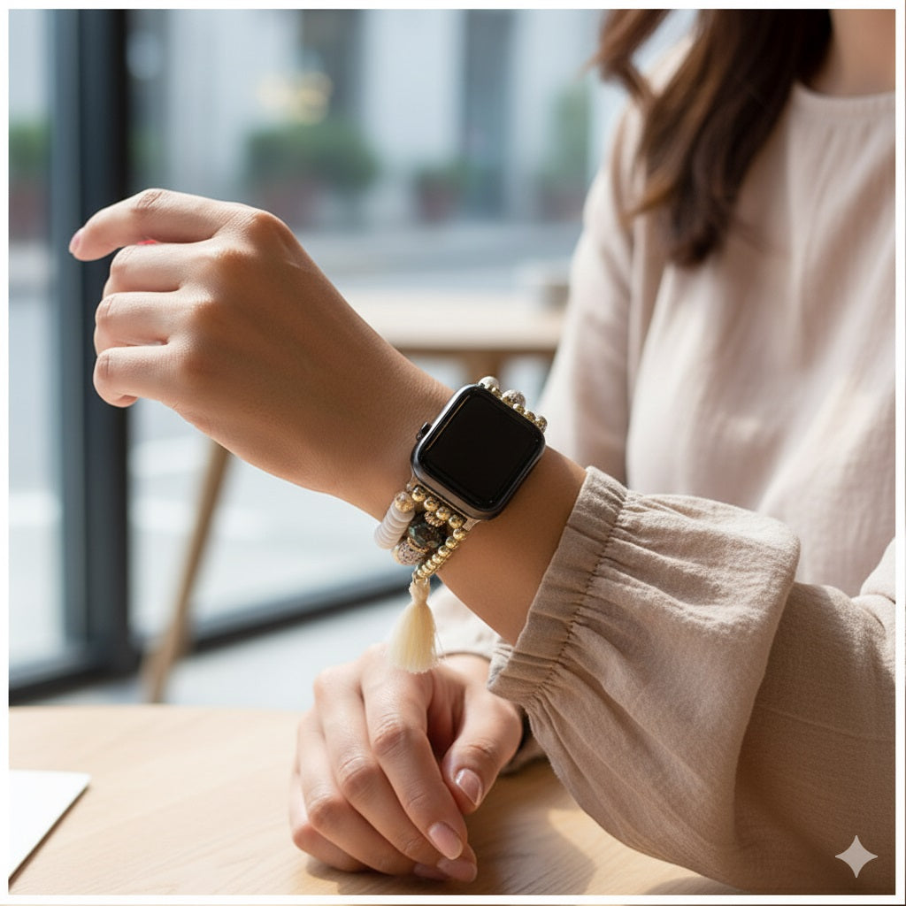Correa Bohemia Joyería para Apple Watch 42/44 mm – Diseño Artesanal