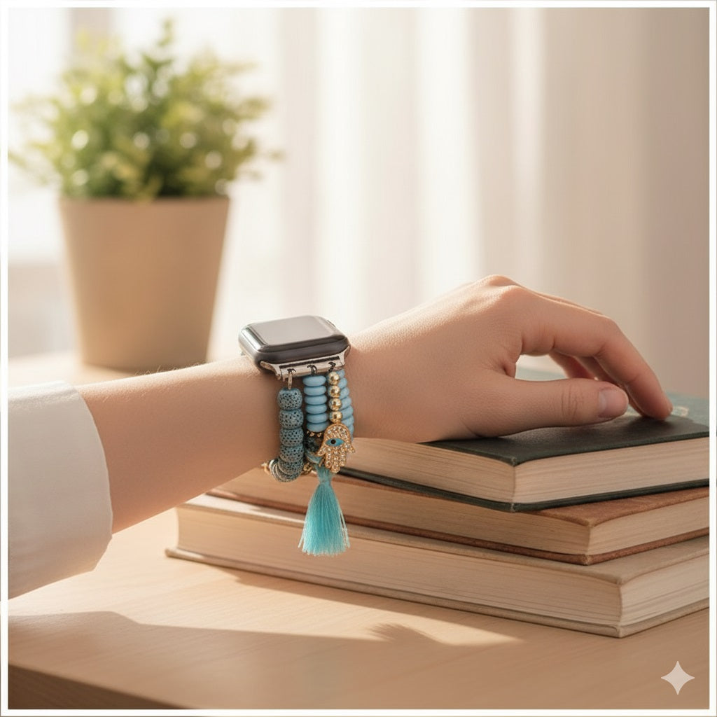 Correa Bohemia para Apple Watch 42/44 mm con Cuentas – Diseño A