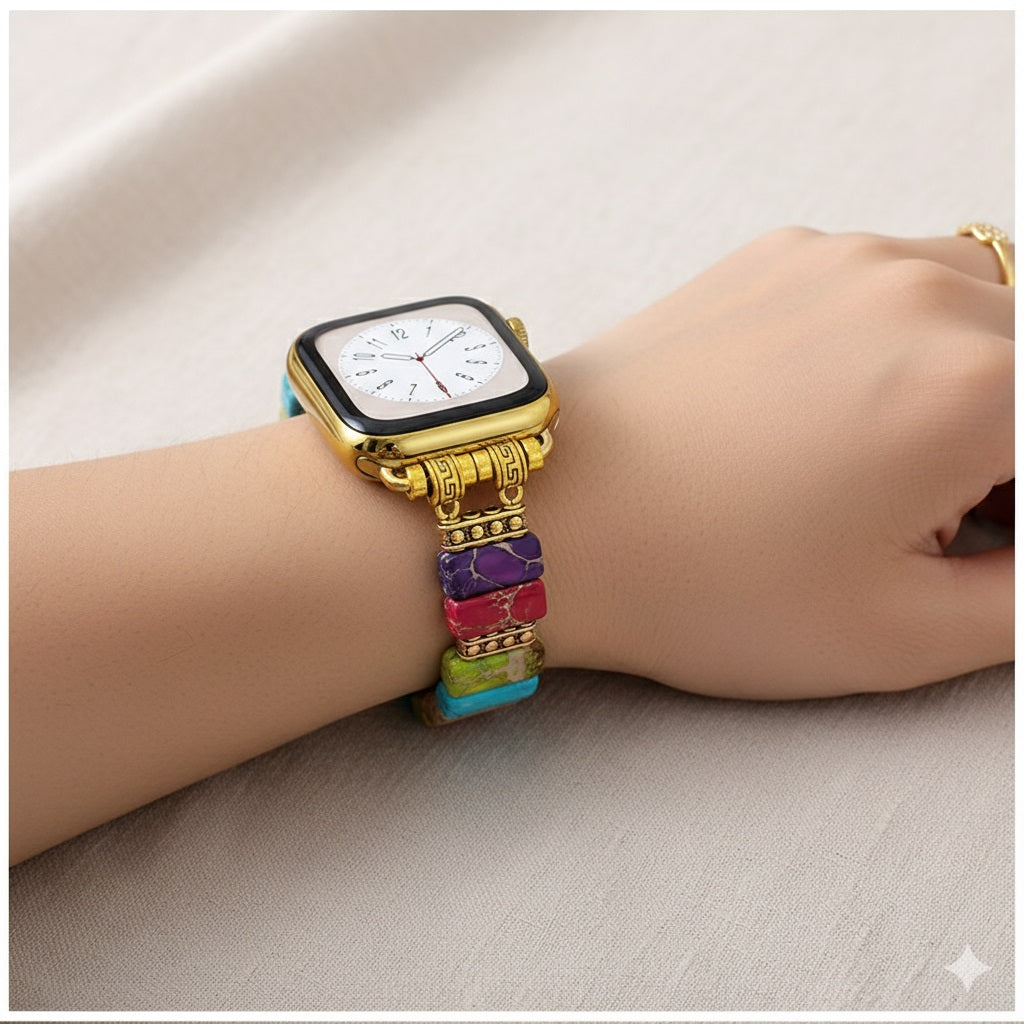 Correa Elástica de Piedras Naturales para Apple Watch 42/44 mm