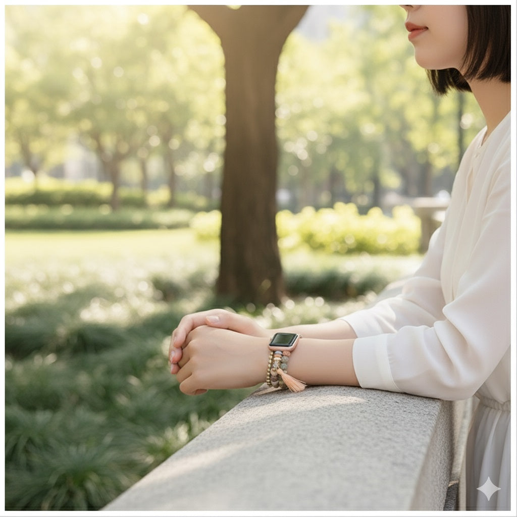 Correa Bohemia para Apple Watch 42/44 mm con Cuentas – Diseño B