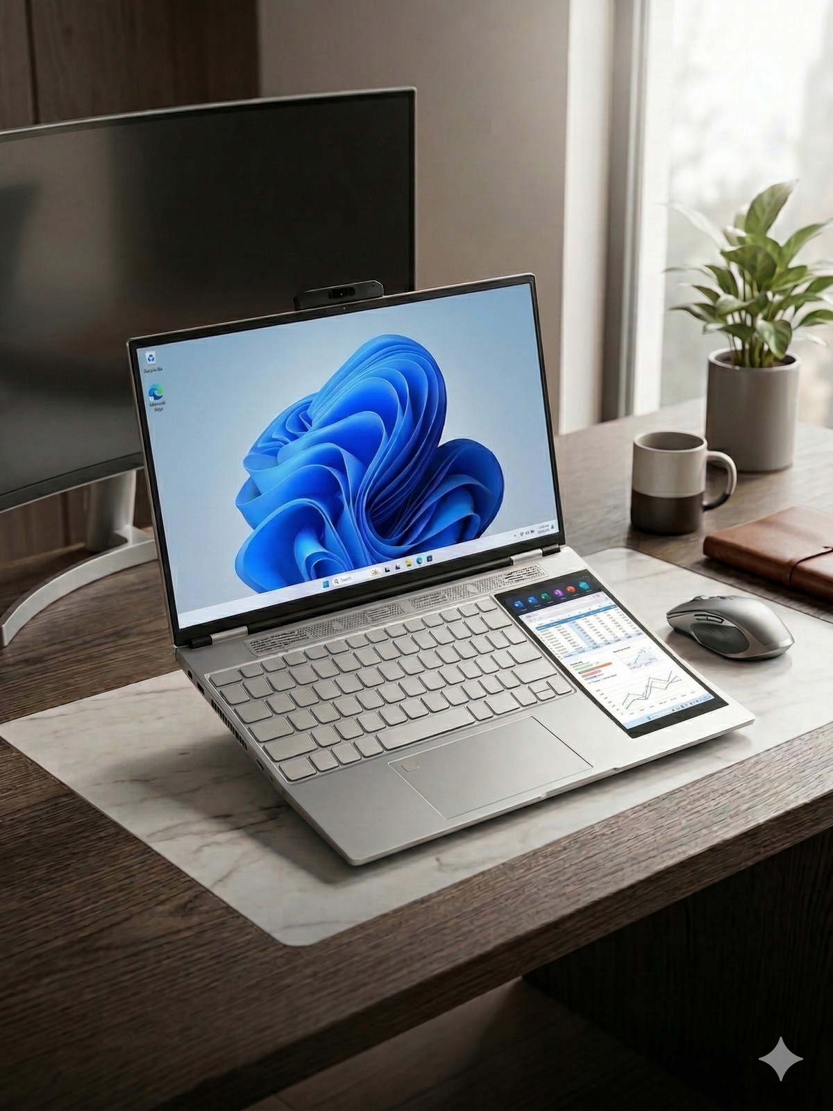 Notebook 15.6" Táctil Dual Screen, Intel N95, 16GB RAM, 512GB SSD