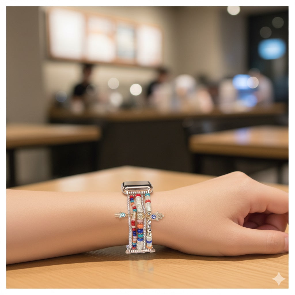 Correa Bohemia de Cuentas para Apple Watch 42/44 mm Múltiples Hilos