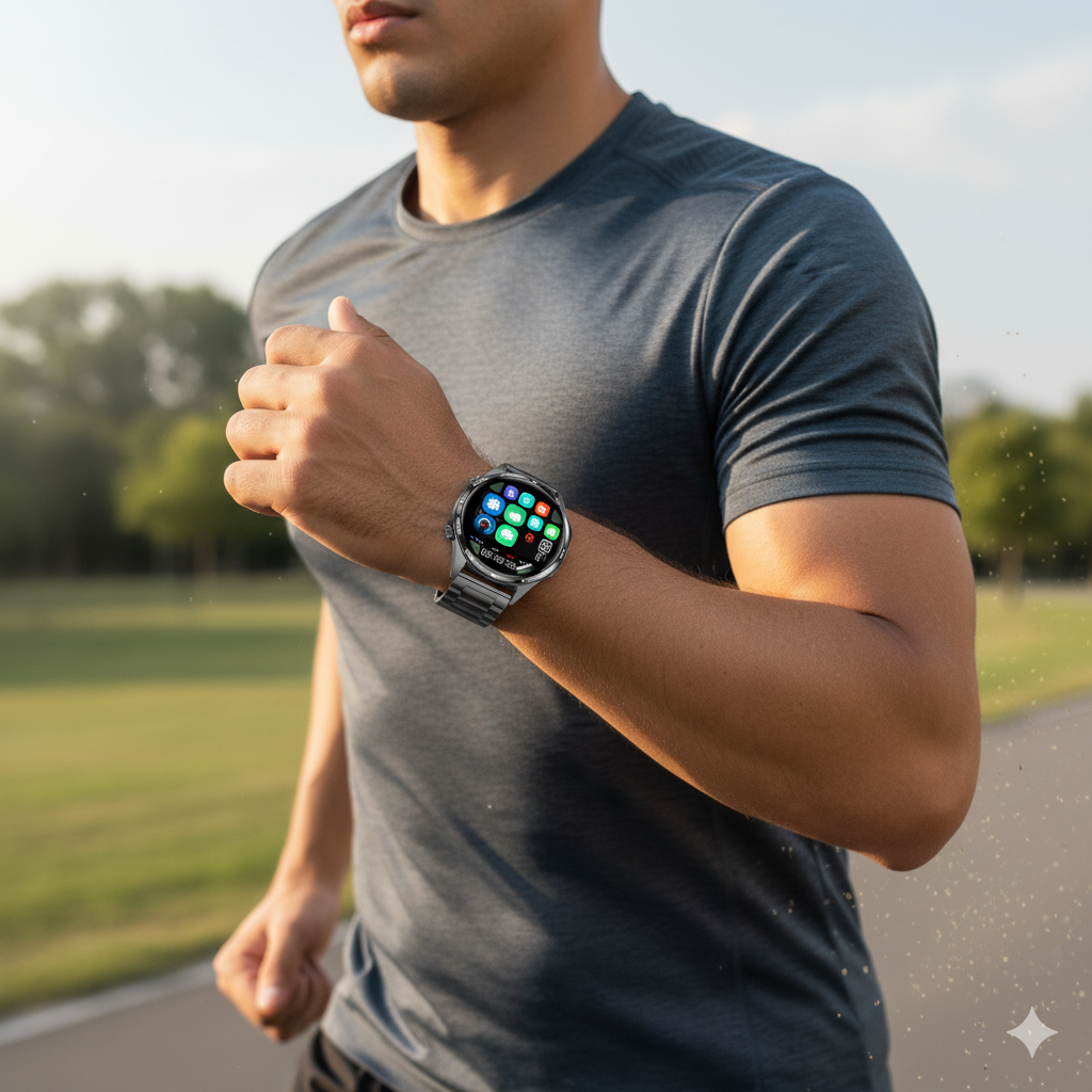 Smartwatch GT5 Pro con Correas Metálica y Silicona, Bienestar 24/7