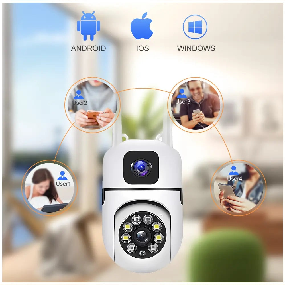 Cámara de Seguridad WiFi Lente Dual Monitoreo 360° Full HD – Diseño B