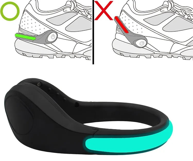 Luces Led Deportivas para Zapatillas Bicicleta Pulsera 2 Unidades