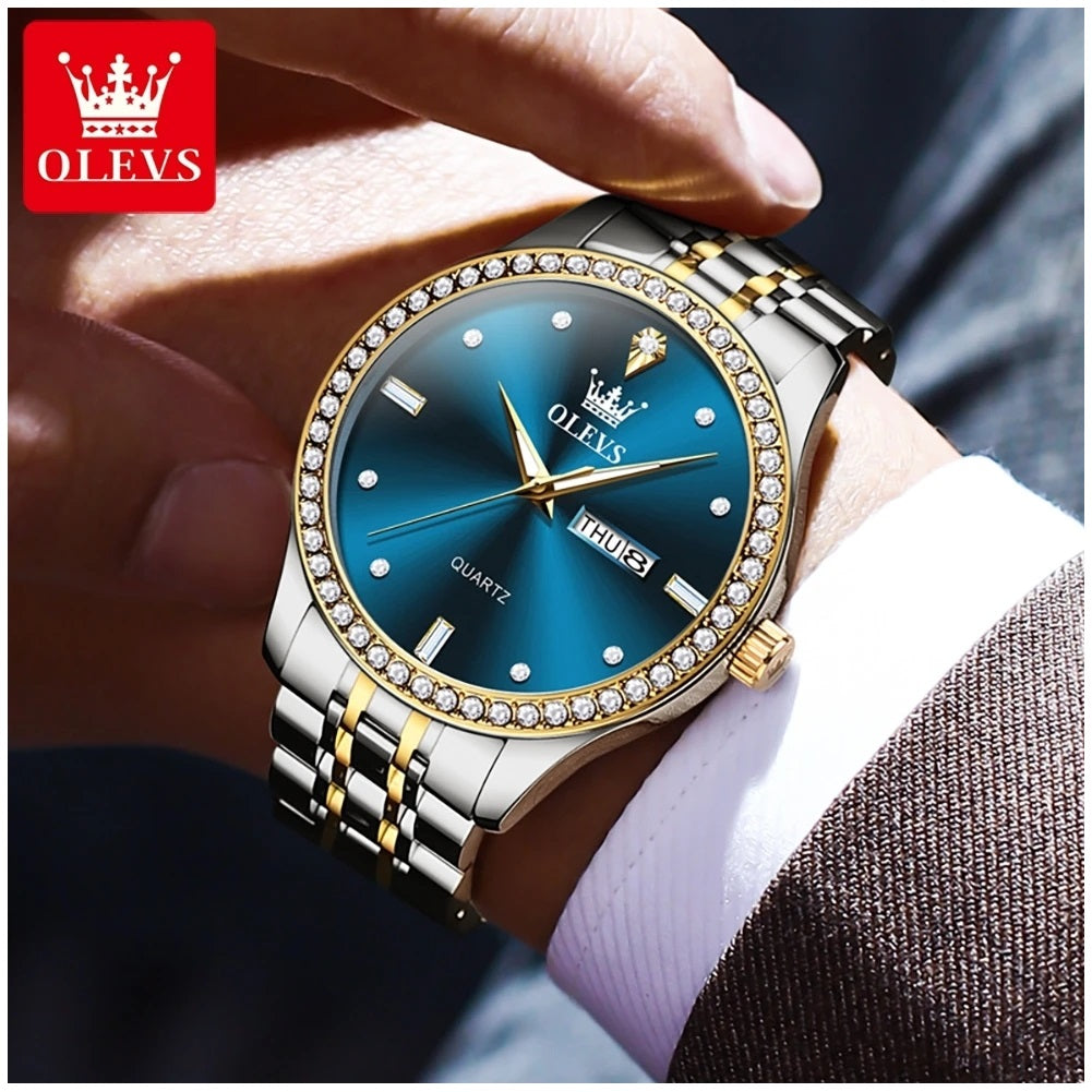 Reloj para Hombre Diseño Clásico y Esfera Azul Real Acero Inoxidable