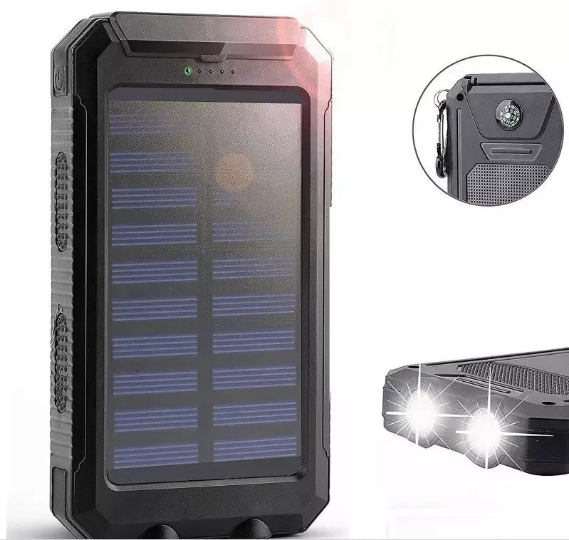 Cargador Solar Portátil 20000mAh Linterna Resistente al Agua y polvo
