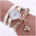 Reloj Personalizado para Mujeres con Incrustaciones y Pulsera Blanca