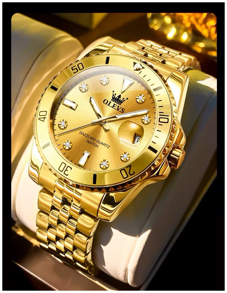 Reloj Dorado para Hombre Diseño Deportivo de Lujo