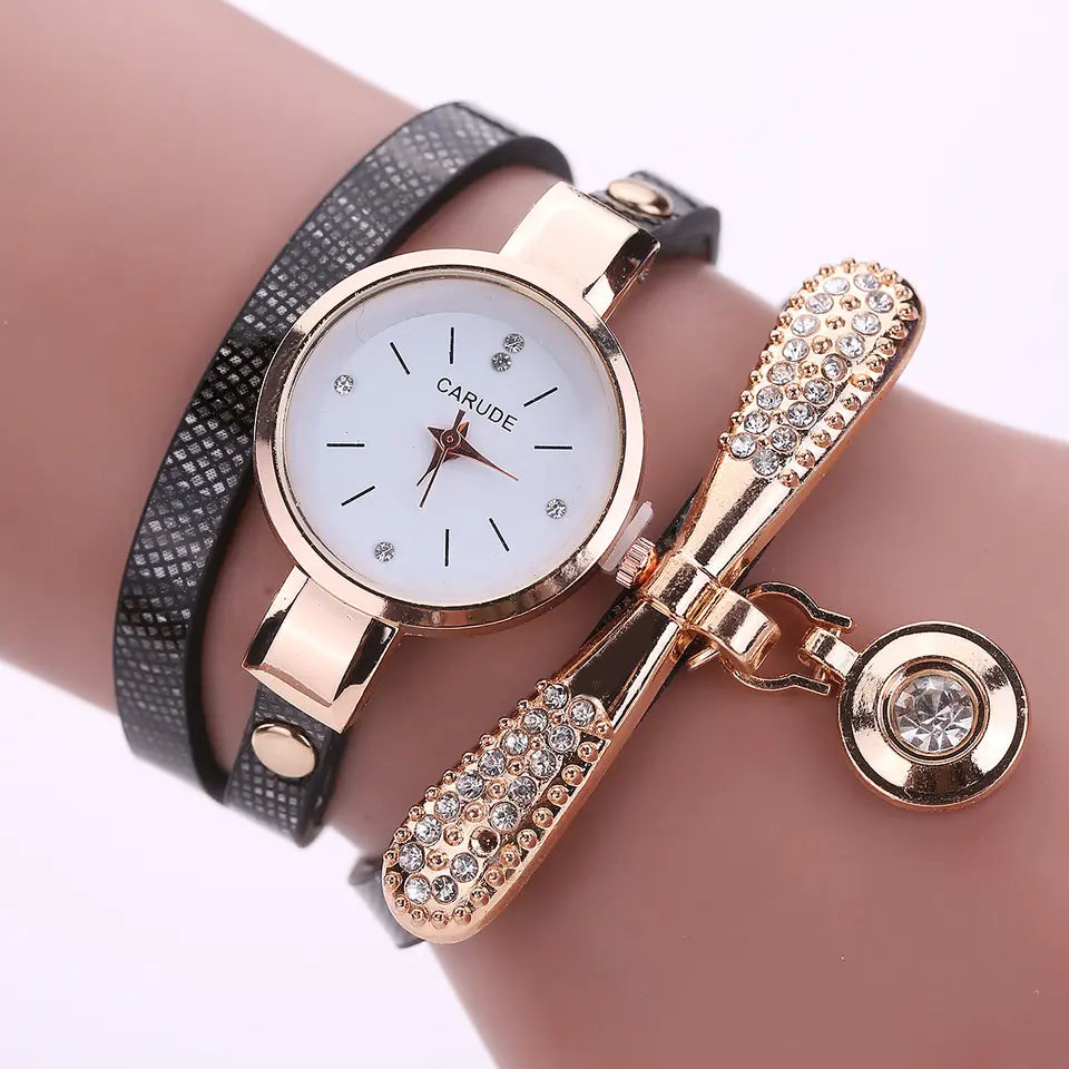 Reloj Personalizado para Mujeres con Incrustaciones y Pulsera