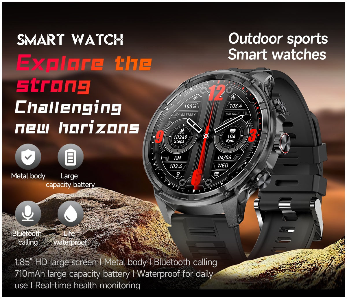 Smartwatch V99 AMOLED 1.85 Batería 710mAh, Llamadas Bluetooth