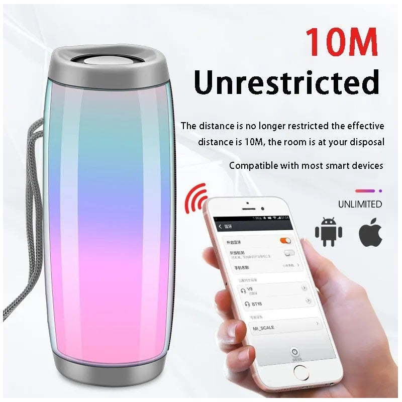 Parlante Bluetooth Resistente al Agua con Luz LED – Blanco