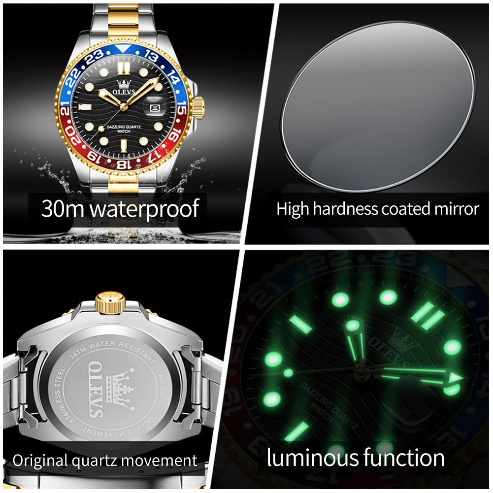 Reloj Hombre Deportivo y de Lujo Correa de Acero Inoxidable