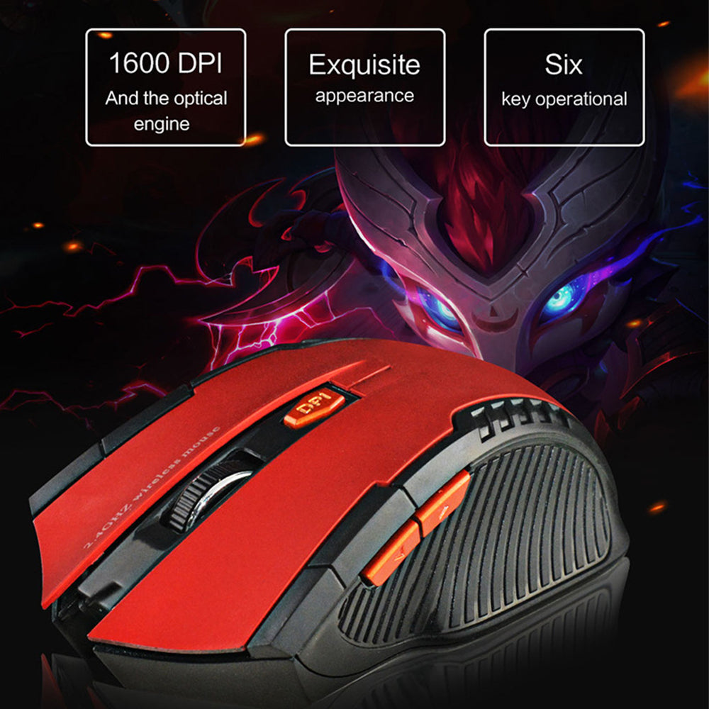 Mouse Gamer 1600 DPI Bluetooth 2.4 GHz para Windows y Mac – Diseño A