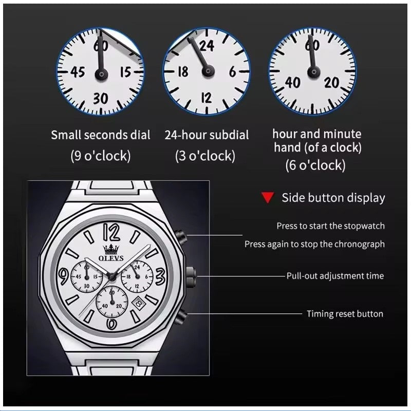 Reloj Multifuncional Estilo Manga Cuarzo Resistente al Agua y Luminoso