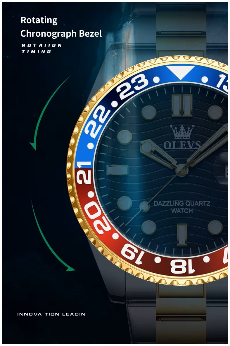 Reloj Hombre Deportivo y de Lujo Correa de Acero Inoxidable