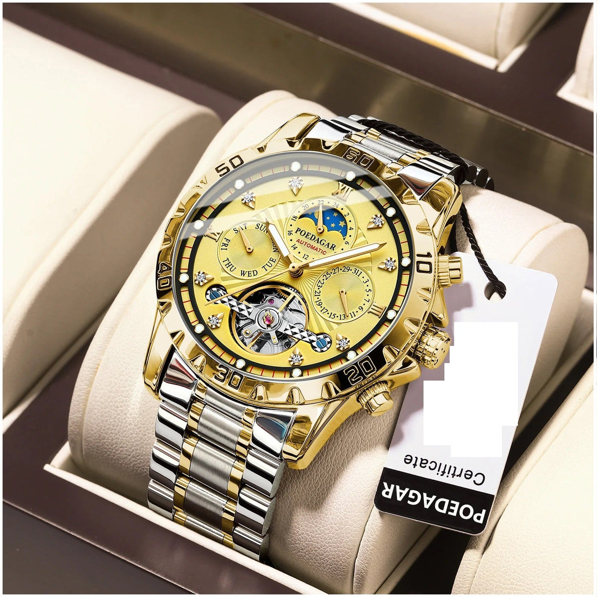 Reloj Automático para Hombre con Esfera de Visualización Completa