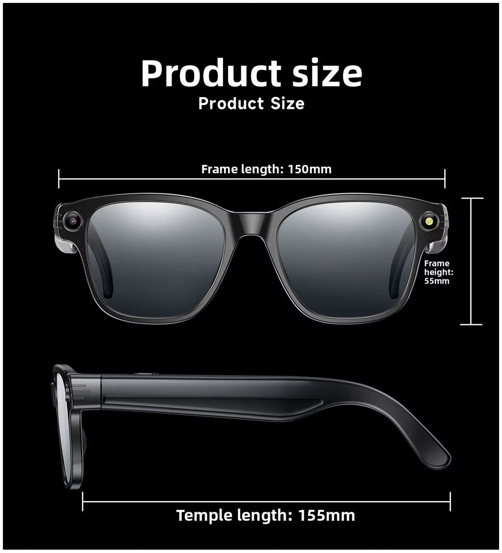 Gafas Inteligentes L801 Cámara 8MP 1200P, Traducción IA y WiFi