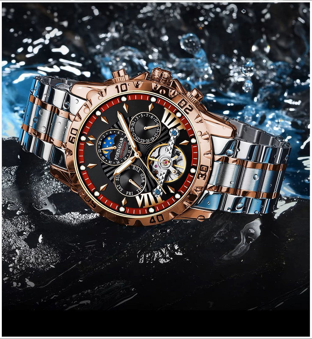 Reloj Automático para Hombre Mecánico Resistente al Agua – Diseño A