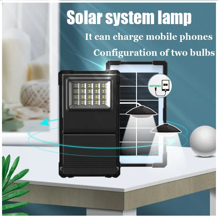 Kit Solar Portátil Panel Solar Iluminación LED y Cargador USB 30W
