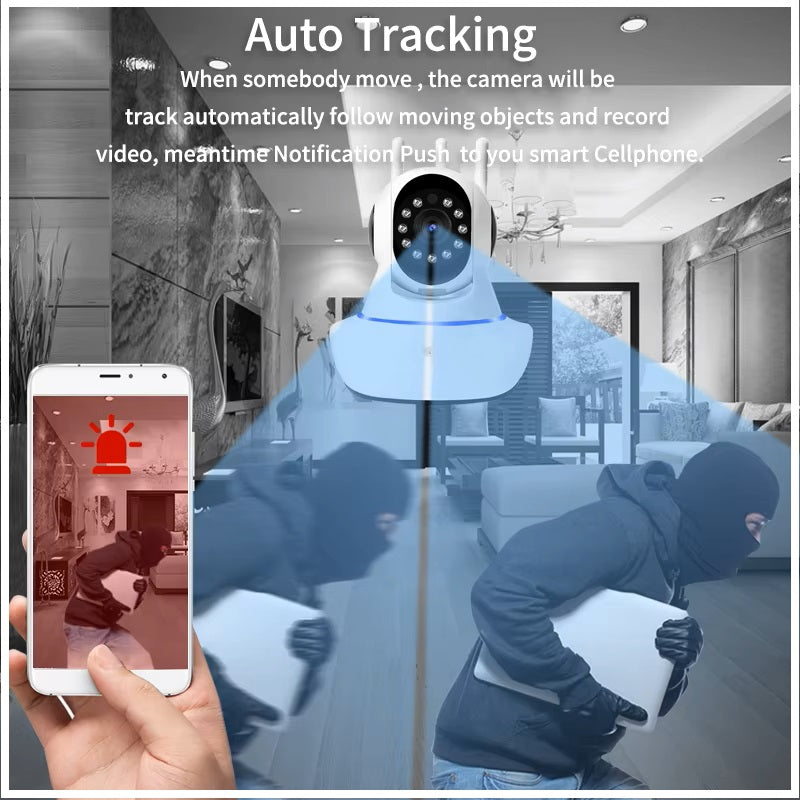 Cámara Inteligente Rotación 360° Detección Movimiento – Diseño A