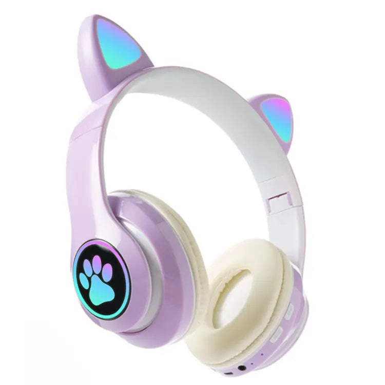 Audífonos RGB Orejas de Gato Bluetooth 5.0 – Fucsia