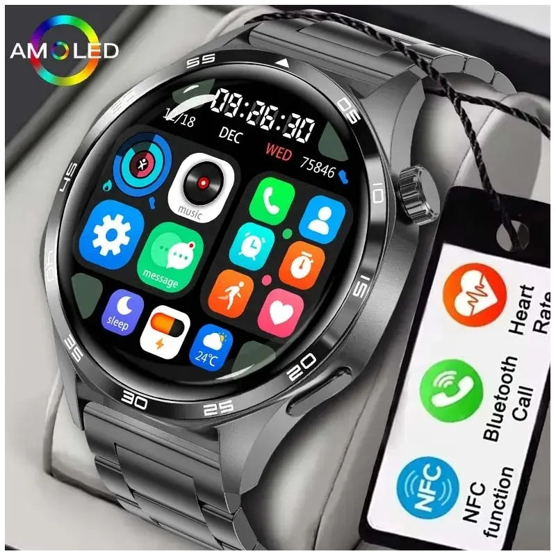 Smartwatch GT5 Pro con Correas Metálica y Silicona, Bienestar 24/7