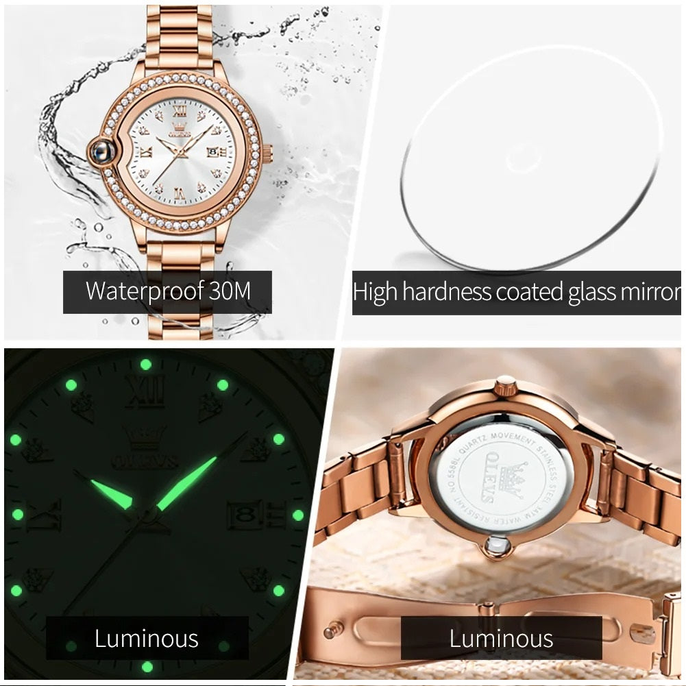 Reloj para Mujer con Diamantes Resistencia al agua