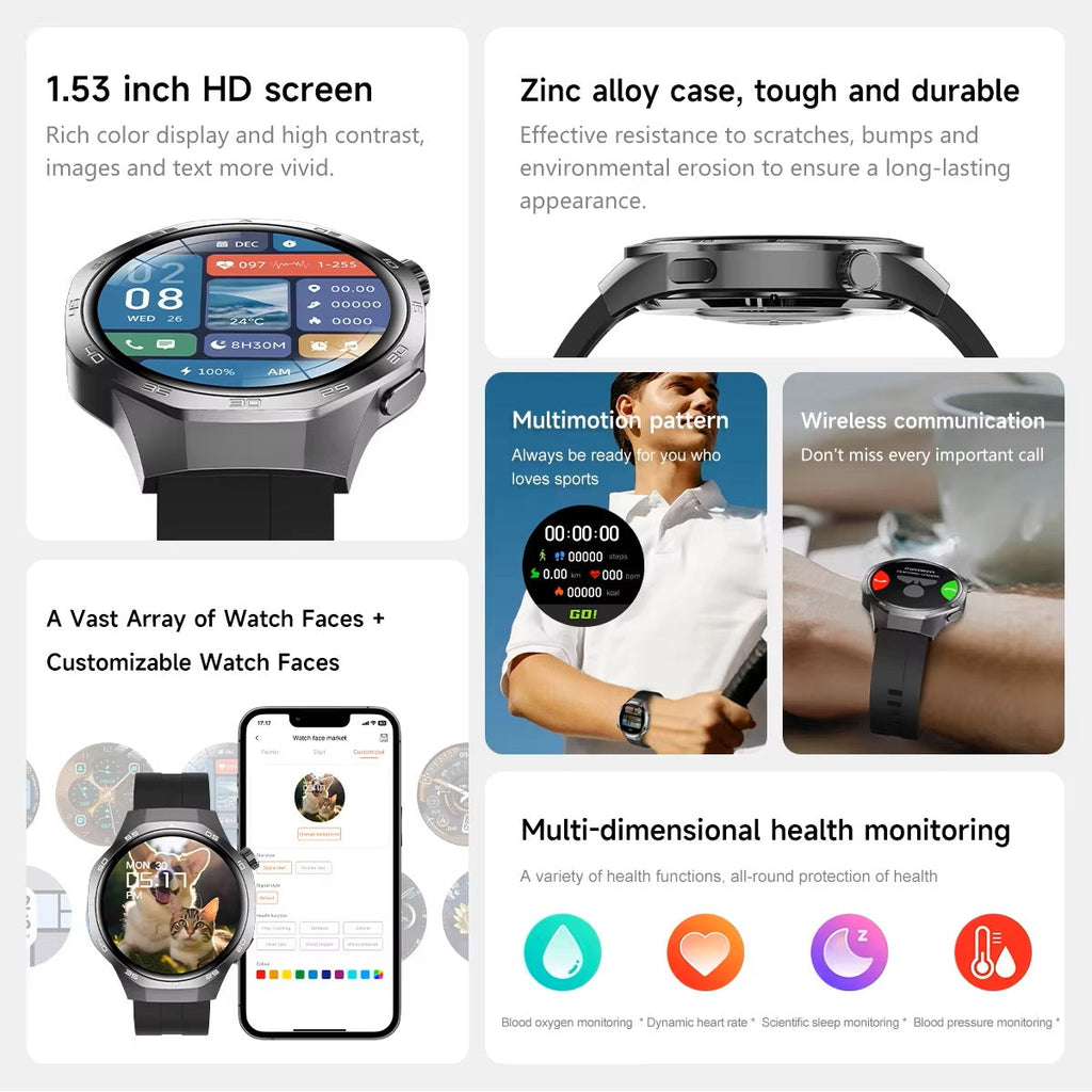 Smartwatch GT5 Deportivo Multifuncional 360X360 Resistencia al Agua