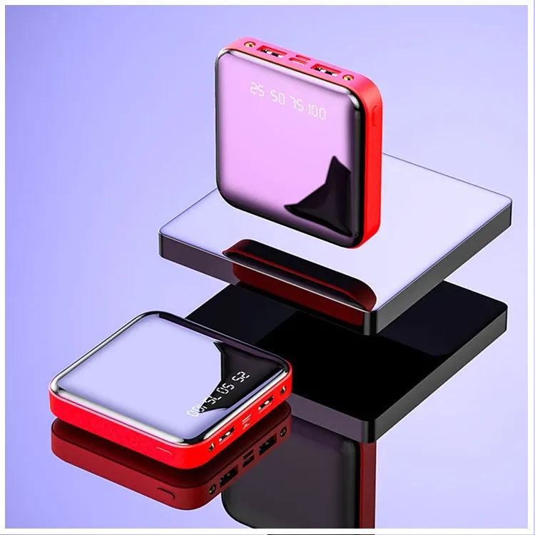 Power Bank 10000mAh 2 USB Micro USB Linterna Rojo